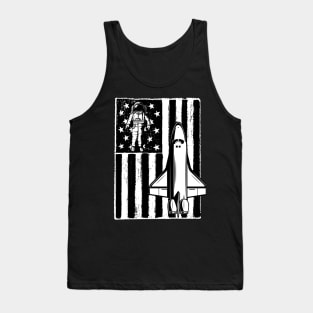 Astronaut vintage American flag Spacecraft Tank Top